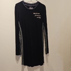 Chic Black and Gray Long Sleeve Dress